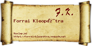 Forrai Kleopátra névjegykártya